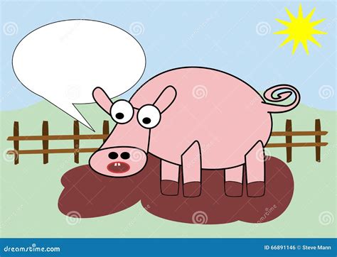 Pig in mud stock illustration. Illustration of mammal - 66891146