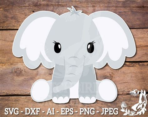 Cute Baby Elephant SVG Instant Download Commercial Use | Etsy | Cute ...