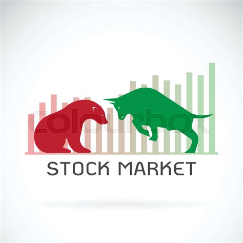 Vector of bull and bear symbols of stock market trends. The growing and ...