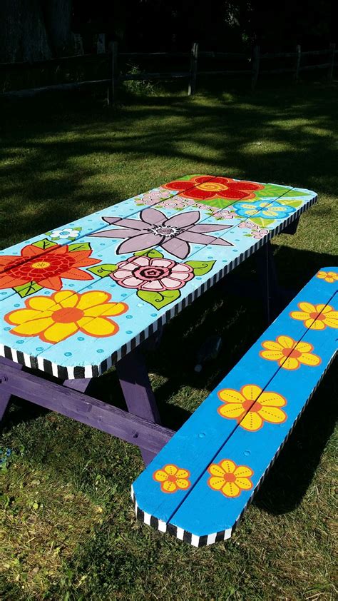 Picnic table | Pintura de móveis de madeira, Decoração de chácara ...