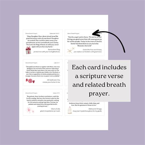 Advent Prayer Cards 24 Scriptures and Breath Prayers for Advent - Etsy