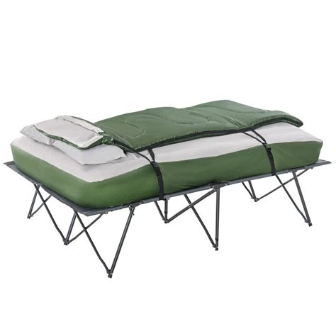 Outsunny Compact Collapsible Portable Camping Cot Bed Set With Sleeping ...