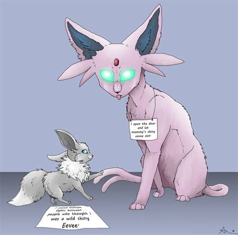 Shiny Eevee and Espeon by Raven-Daniela on DeviantArt