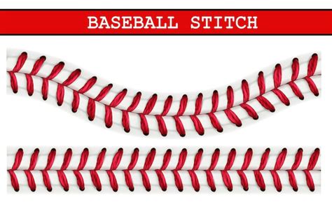 Premium Vector | Baseball ball realistic stitch lace pattern