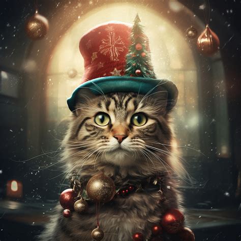 Funny Christmas Cat Free Stock Photo - Public Domain Pictures
