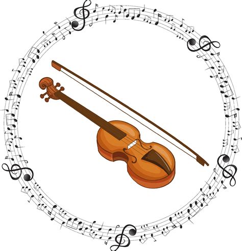 A violin with musical notes on white background 6212234 Vector Art at ...