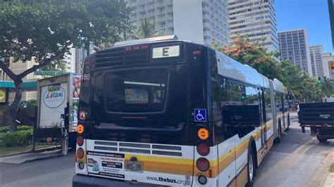 Honolulu TheBus Route E CountryExpress! Waikiki, Bus 185 (Part 1) - YouTube