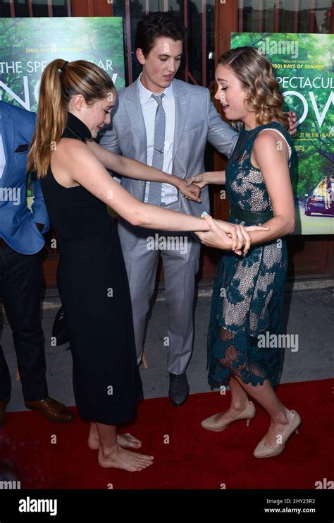 Shailene Woodley, Miles Teller, Brie Larson attends "The Spectacular ...