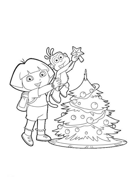 Dora Christmas Coloring Pages, Dora and Boots Xmas Printables | Learn ...