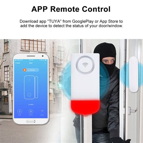 WiFi Door Window Sensor WiFi Smart Door Intrusion Detector Home Alarm ...