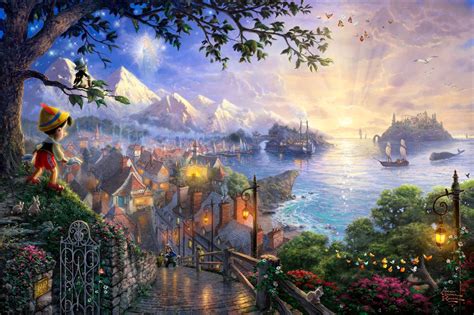 60+ Thomas Kinkade Disney Wallpapers - Download at WallpaperBro | Disney paintings, Thomas ...