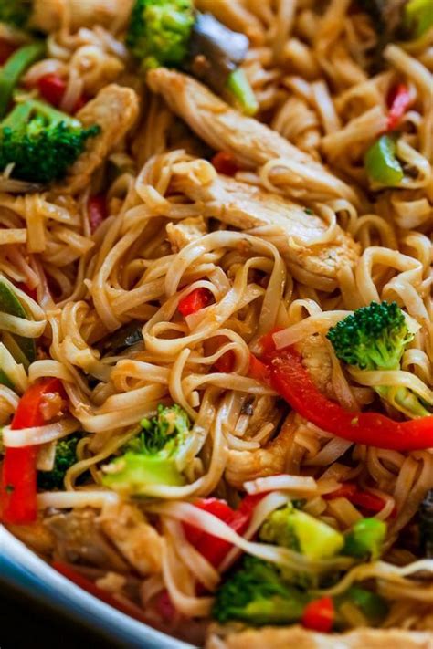 Chicken Stir Fry with Rice Noodles is an easy and delicious weeknight ...