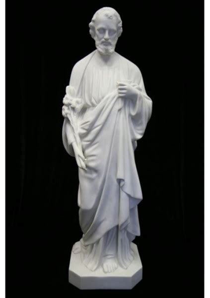 Saint Joseph the Worker Statue White Marble Composite - 40 inch