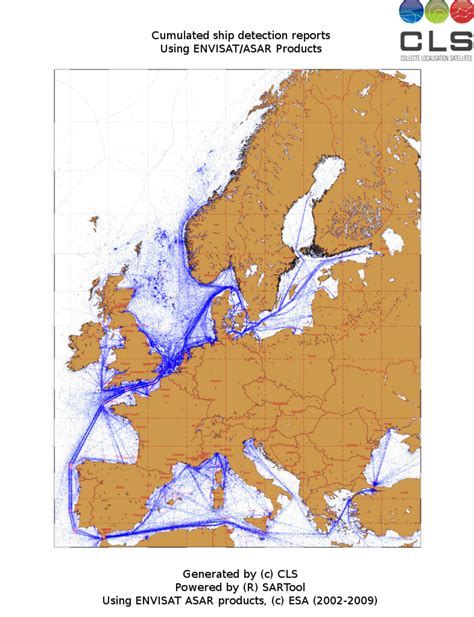 ESA - ESA map reveals European shipping routes like never before