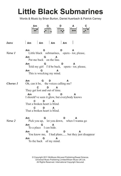 Little Black Submarines by The Black Keys - Guitar Chords/Lyrics ...