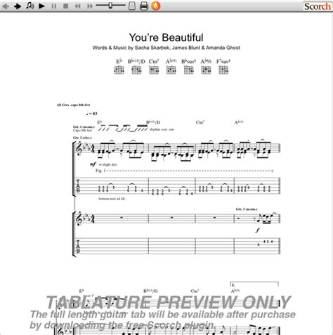 James Blunt You're Beautiful Guitar Tab | GuitarInternational.com