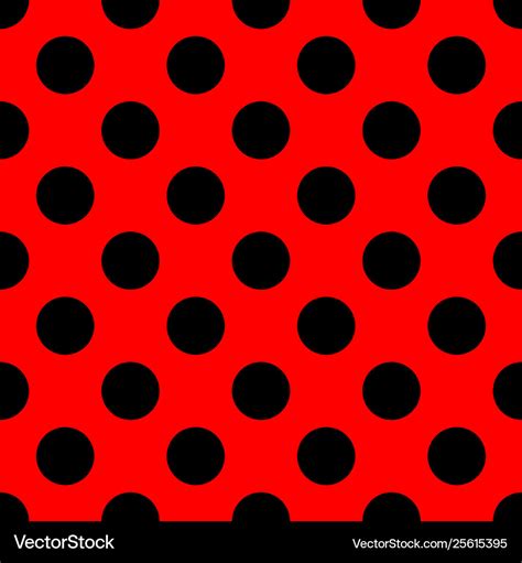 Tile pattern with black polka dots on red Vector Image