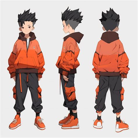 Premium Photo | Trendy Anime Boy Character Turnaround Concept Art Sheet Showcasing A Handsome ...