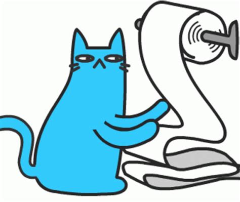 Crazy Blue Cat Toilet Paper GIF - CrazyBlueCat Cat ToiletPaper ...