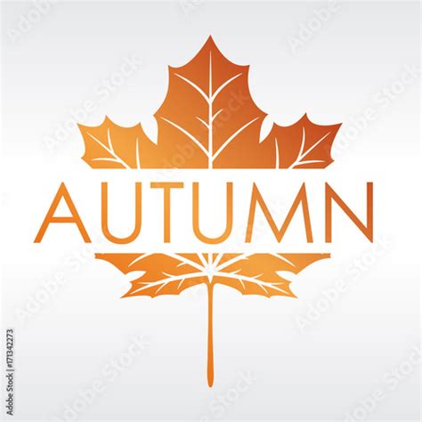 Modern style autumn logo design with fall colors and a maple leaf. - Buy this stock vector and ...