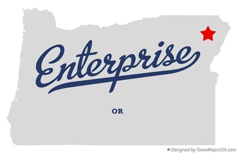 Map of Enterprise, OR, Oregon