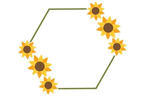 Sunflower Monogram Frame SVG Cut file by Creative Fabrica Crafts ...