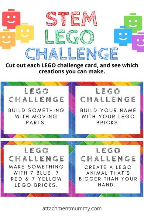 28 Day STEM LEGO Building Challenge {with printable cards} | Lego stem activities, Lego stem ...