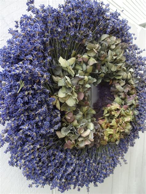 Lavender Wreath Dried Lavender Wreath Hydrangea Wreath