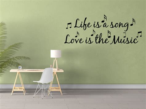 LIFE-IS-A-SONG-LOVE-IS-MUSIC-Vinyl-Wall-quote-Decal-home-Decor-Wall-Sticker