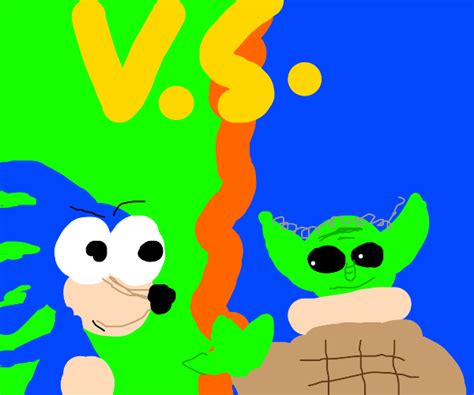 Baby Yoda Vs Baby Sonic - Drawception