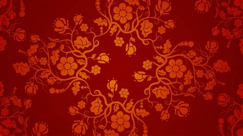 Red Chinese Wallpaper Designs 04 of 20 with Floral Pattern - HD Wallpapers | Wallpapers Download ...