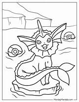 Vaporeon Pokemon Coloring Page sketch template