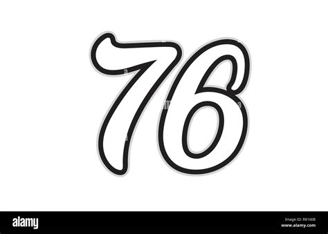 Design of black and white number 76 suitable as a logo for a company or ...