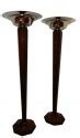 Spectacular faceted Art Deco Wood Tall Floor lamps Torchieres | Floor ...