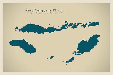 Modern Map Nusa Tenggara Timur Id Stock Illustration - Download Image Now - iStock