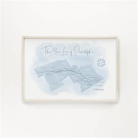 Main Line Philadelphia Map Print Main Line Wall Decor Main - Etsy