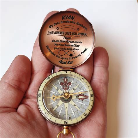 Customizable nephew Compass Engraved Commemorative Gift For Celebrations Personalized my nephew ...