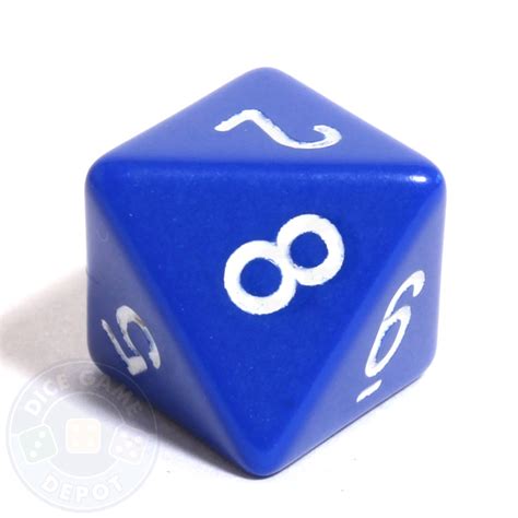 8-Sided Opaque Dice (d8) - Blue - Dice Game Depot