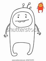 Cute Cartoon Monster Coloring Page Color Stock Vector Royalty Free  sketch template