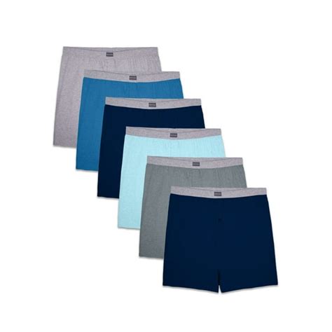 Fruit of the Loom - Fruit of the Loom Men's Assorted Knit Boxers, 6 Pack, Extended Sizes ...