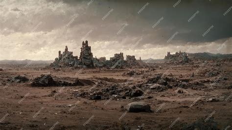 Premium Photo | Abandoned Destroyed City on Wasteland Apocalyptic ...