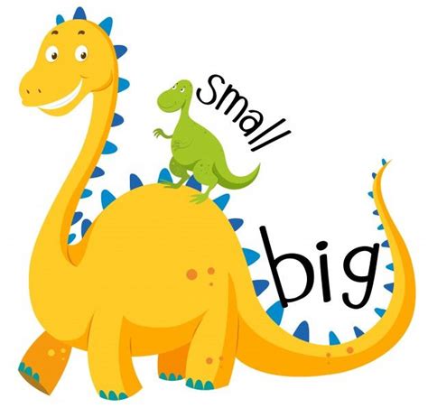 Free Vector | Opposite adjective big and small | Adjectives for kids, Learning english for kids ...