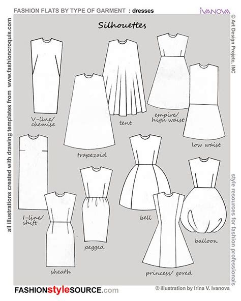 silhouettes dresses | Pattern fashion, Fashion drawing, Sewing dresses