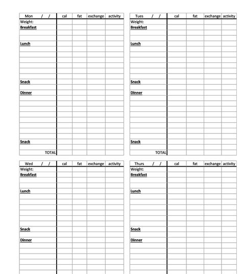 40 Simple Food Diary Templates & Food Log Examples