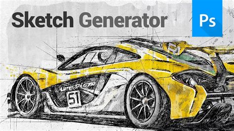 Sketch Generator - DRAFTUM - UXP Photoshop Plugin - YouTube