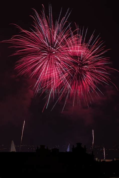 Prague castle fireworks stock photo. Image of church - 36880196