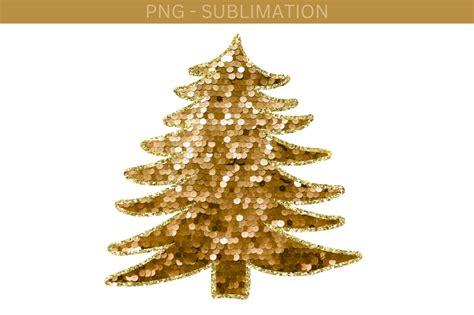 Gold Sequin Christmas Tree Design Graphic by Tanya Kart · Creative Fabrica