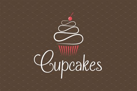 Cupcake logo design background | Food Illustrations ~ Creative Market