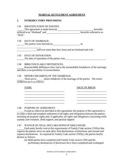 Divorce Mediation Agreement Template - Sfiveband.com