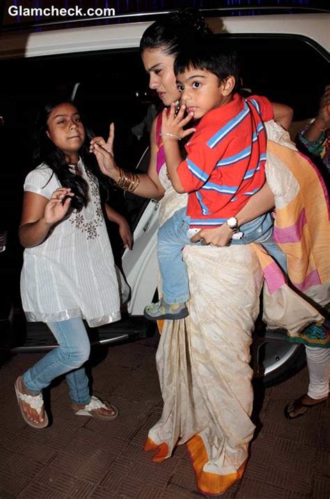 Kajol Celebrates Durga Puja with daughter Nysa and son Yug